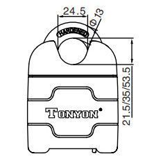 Замок Tonyon TY750-1 12 х 12 900 мм цепной ключ Зеленый