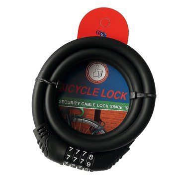 Замок KIHUU LOCK 2809, 12*120 тросовий, кодовий, Чорний