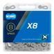 Ланцюг KMC X8 Silver 1/2"х3/32"х114L, для 8 швидкісних трансмісій велосипеда