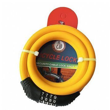Замок KIHUU LOCK 2809, 12*65 тросовий, кодовий, Жовтий