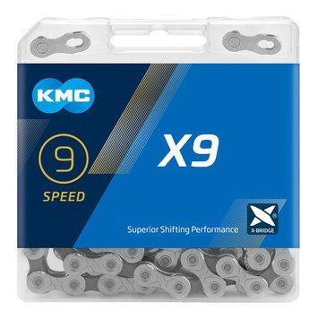 Ланцюг KMC X9 Silver-Gray для 9 швидкісних трансмісій велосипеда