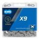Цепь KMC X9 Silver-Gray для 9 скоростных трансмиссий велосипеда