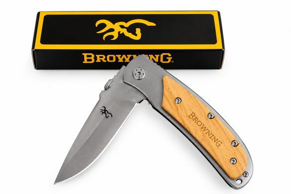 Ніж складаний туристичний 22 см (дерево) Browning 338