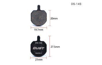 Колодки гальмівні напівметал disc DUST DS-14S Hayes Sole hydraulic、MX2、MX3、MX4、GX2、CX5、Bengal HELIX3、HELIX5